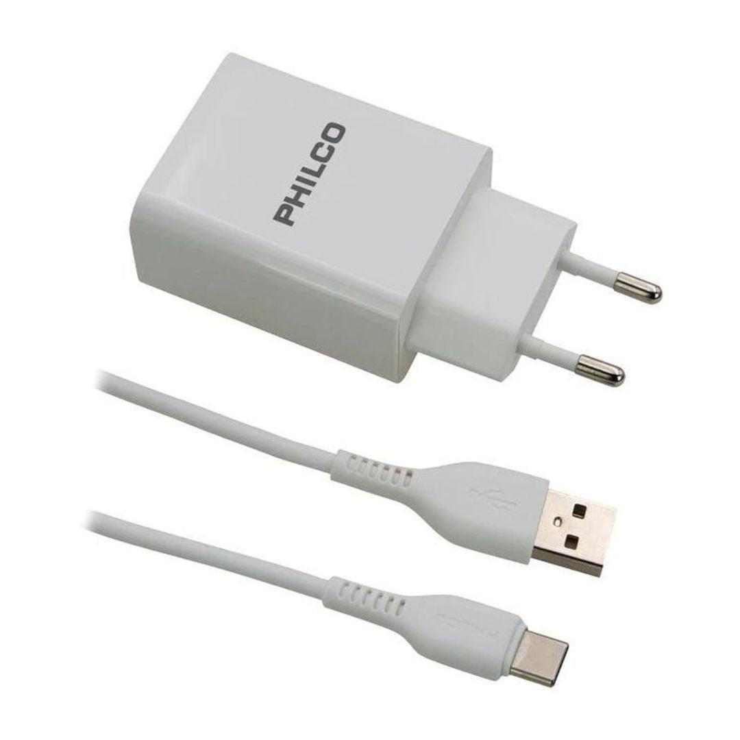 Cargador de Pared con Cable Tipo C Philco 2.1A