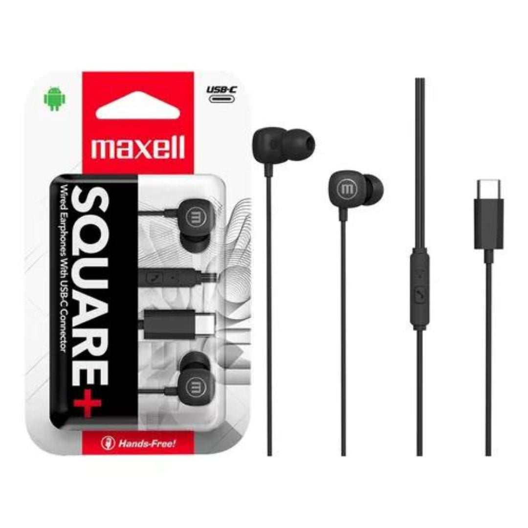 Audífonos Maxell Square+ In-ear Tipo-C con Micrófono Manos Libres