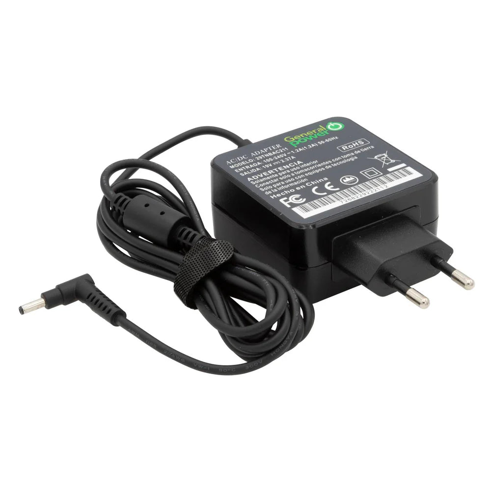 Cargador Alternativo para Notebook Acer, 45W, 19V -2,37A. Conector 3.0*1.0mm
