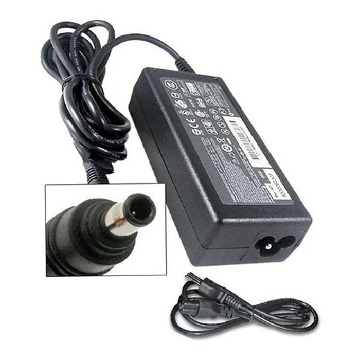 Cargador Alternativo para Notebook Samsung, 60W, 19V-3,16A. Conector 5.5*3.0 mm. C/Cable de poder